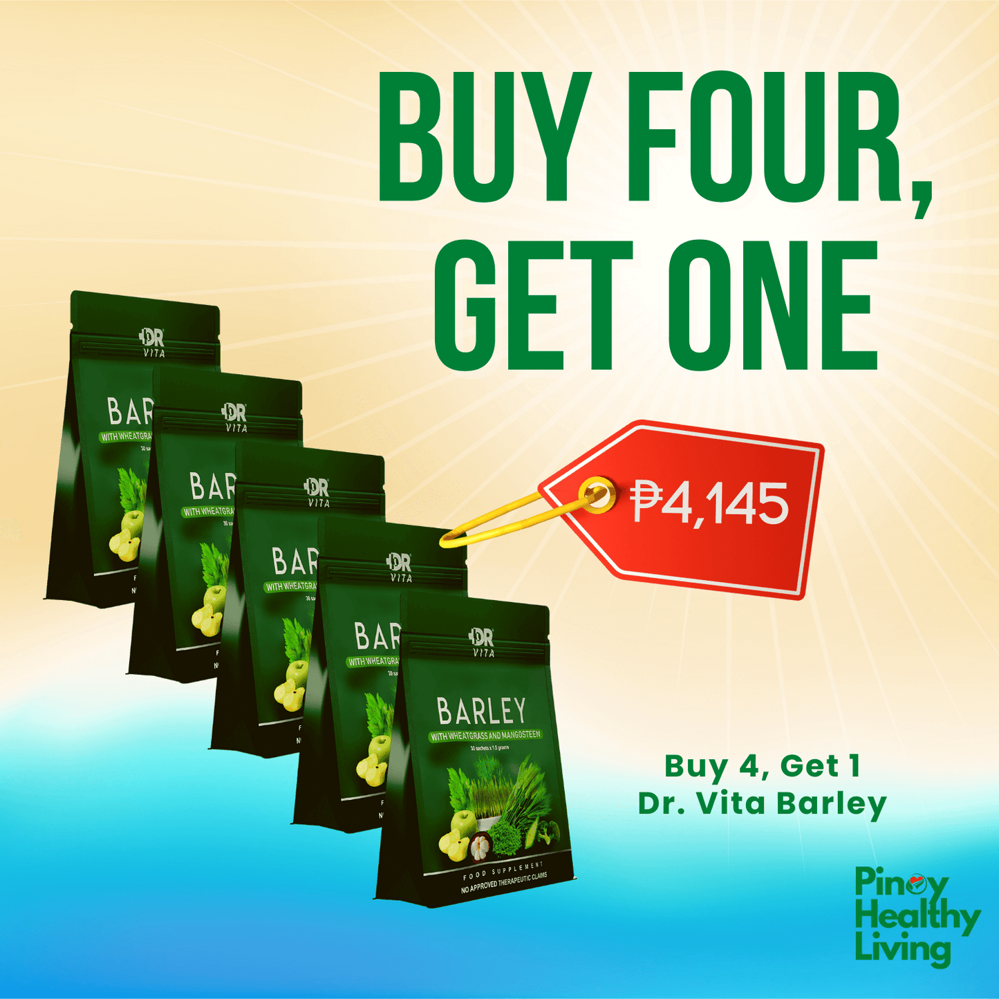 Buy 4 Dr. Vita Barley + Get 1 Free!