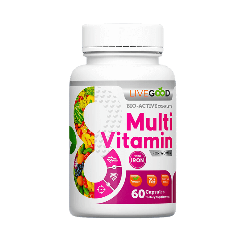 LiveGood Bio-Active Complete Multi-Vitamin for Women with Iron